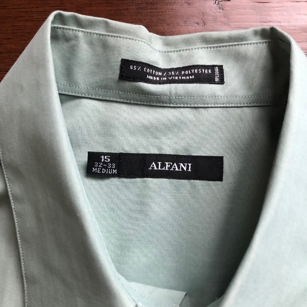 Alfani mens mint green dress shirt size Medium M - Picture 4 of 8